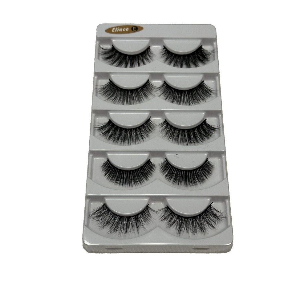 ELIACE 6D false eyelash mink lashes 5 different pairs glue not included‎ E
